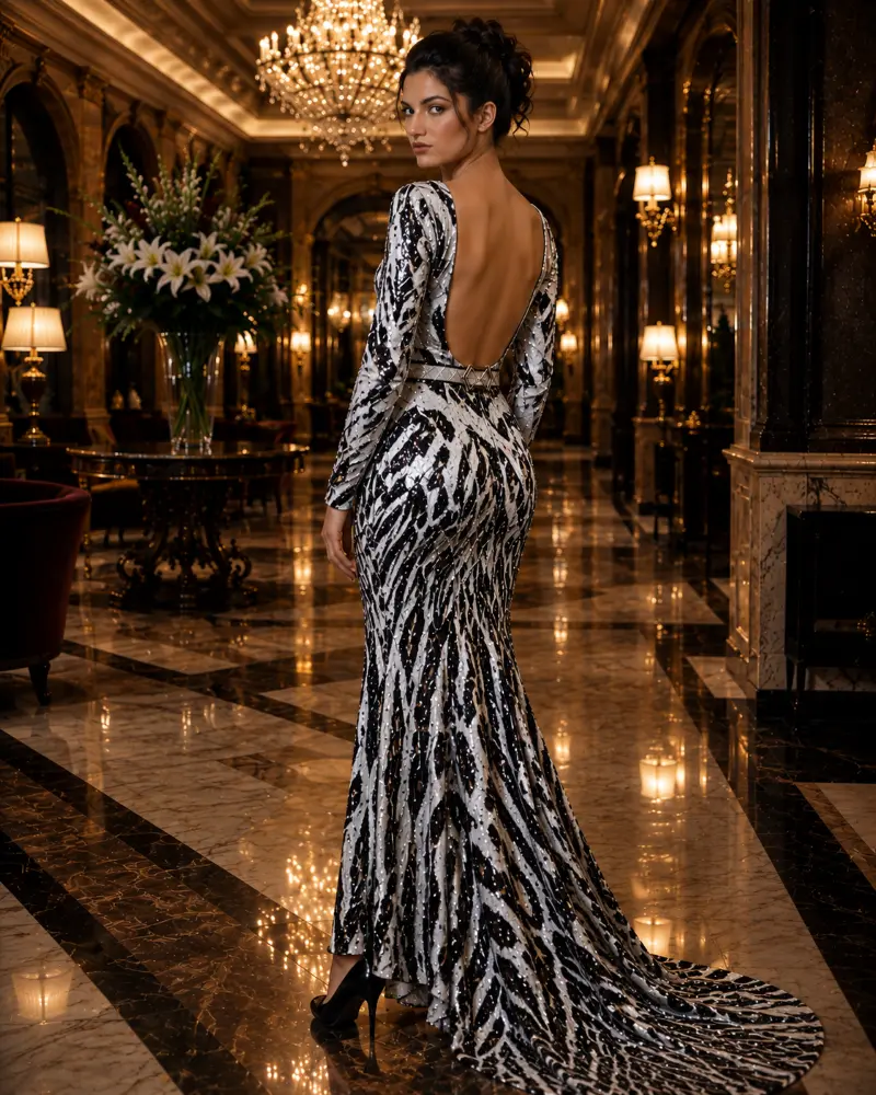 Arabella Mirage: cocoa brown evening gown, primary view — Josephine Boutique