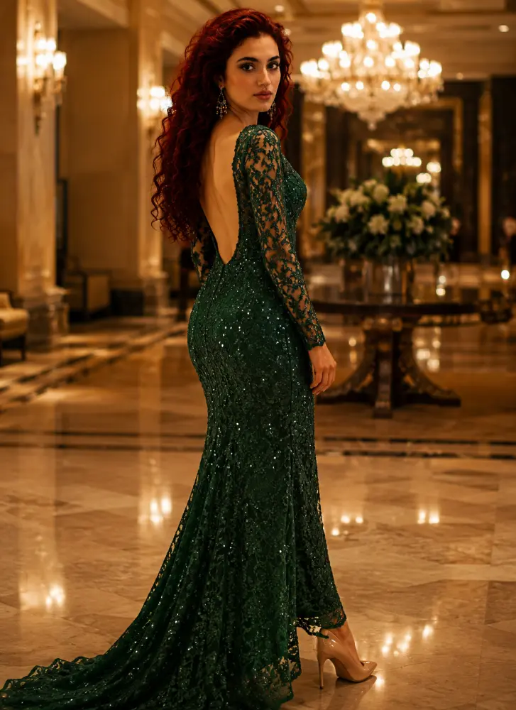 Evangeline Fleur: cocoa brown evening gown, primary view — Josephine Boutique