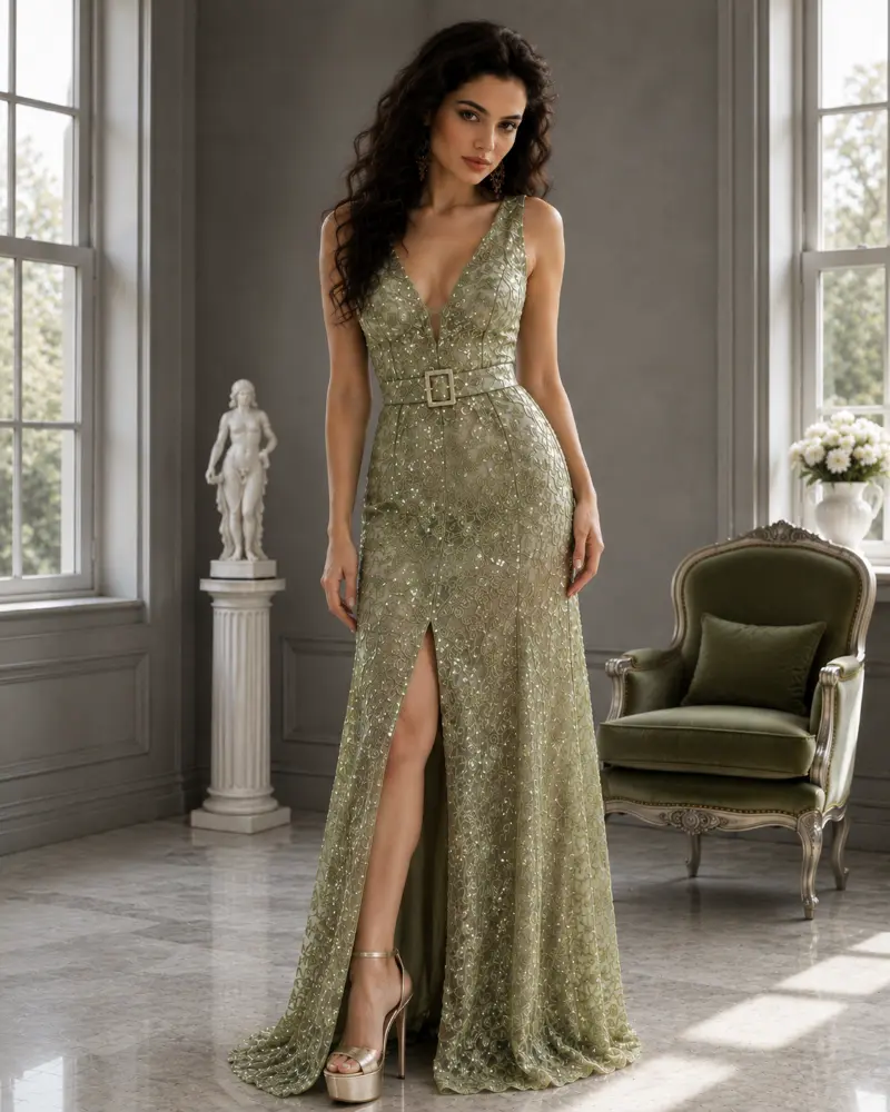 Isadora Sonata: multicolor jewel evening gown, primary view — Josephine Boutique