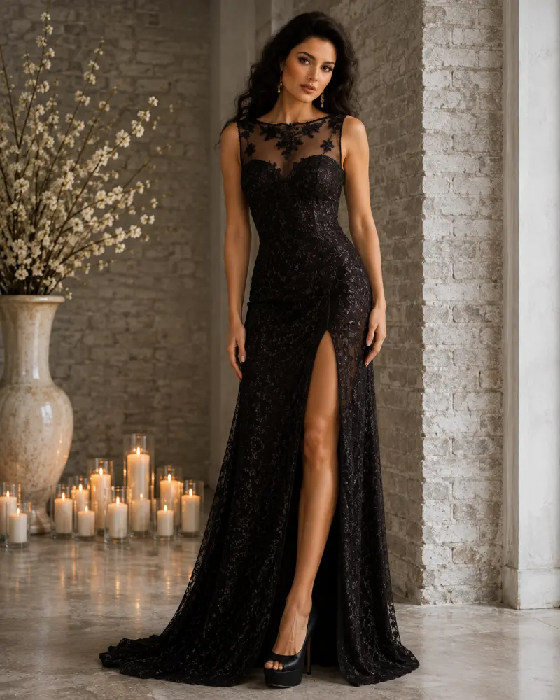 Juliette Sonata: cocoa brown evening gown, primary view — Josephine Boutique