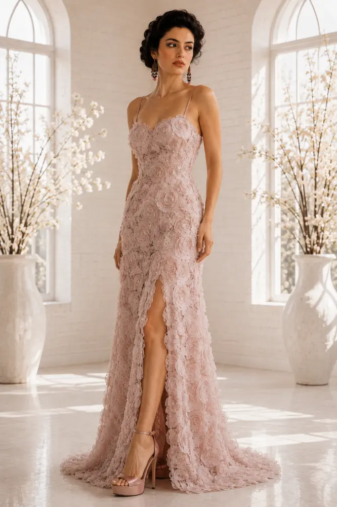 Rosalind Velours: silver mist evening gown, primary view — Josephine Boutique